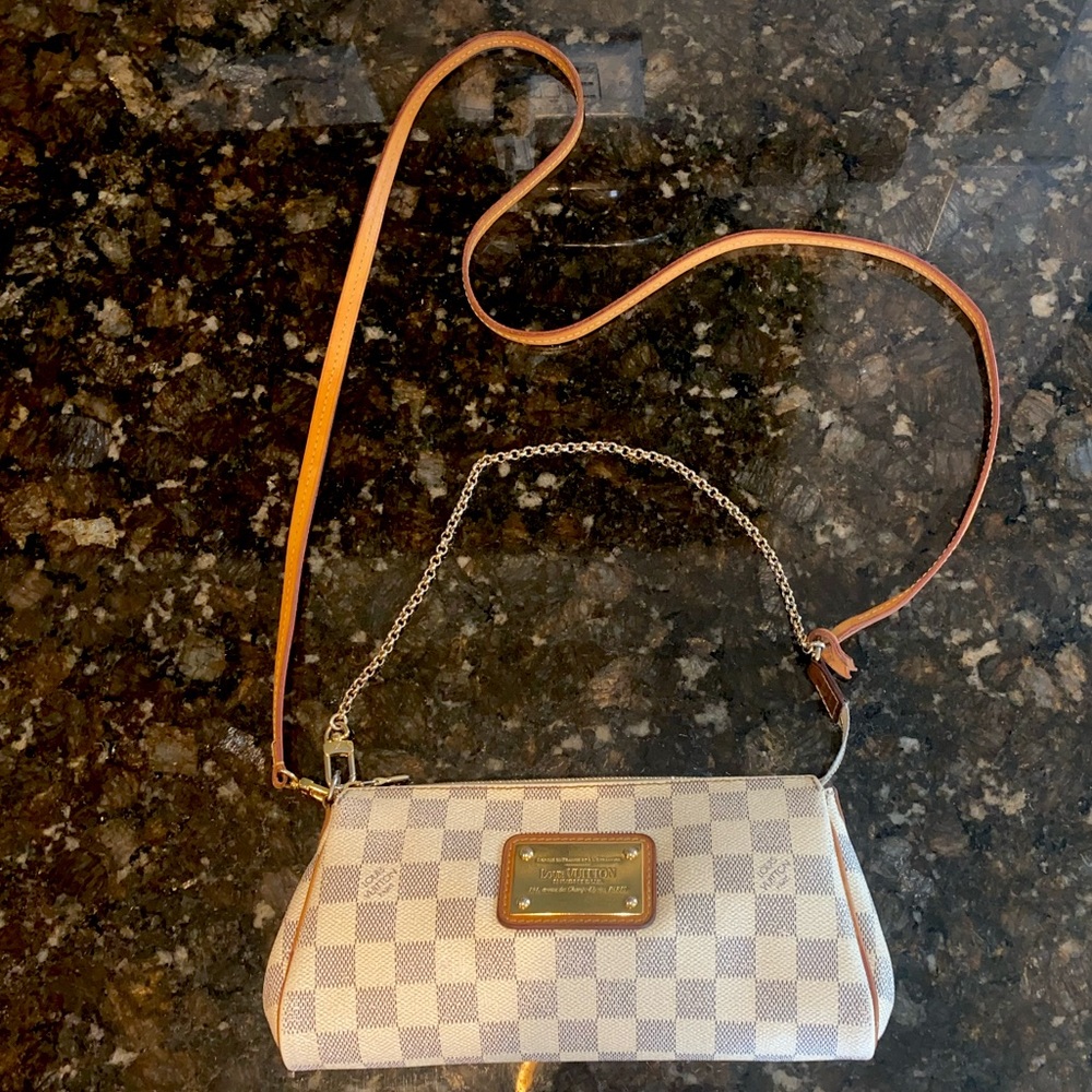 Louis Vuitton Eva Damier Azur Clutch Purse